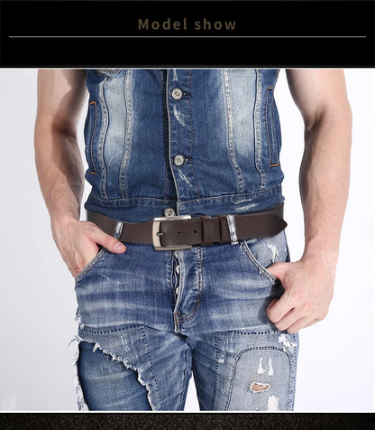 Men High Quality Genuine Leather Belt Luxury Designer Belts Men Cowskin Fashion Strap Male Jeans for Man Cowboy