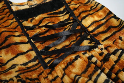 Cute Cartoon Animal Cosplay Girls Tiger Leopard Dress Halloween costume for Girl Christmas Carnival Outfit Headband