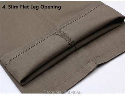 Men Pants Thin Summer Cotton Straight Trousers Plus Size 40 42 44 46 Business Hombre Beige Grey Dark Blue Office Formal Pantolon