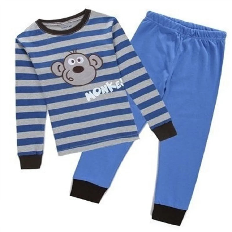 Digger Vehicle Baby Boys Clothes Suits 100% Cotton Children Pajamas Kids Sleepwear Sets Nightgown PJ'S Long Tees Shirts Pant Set