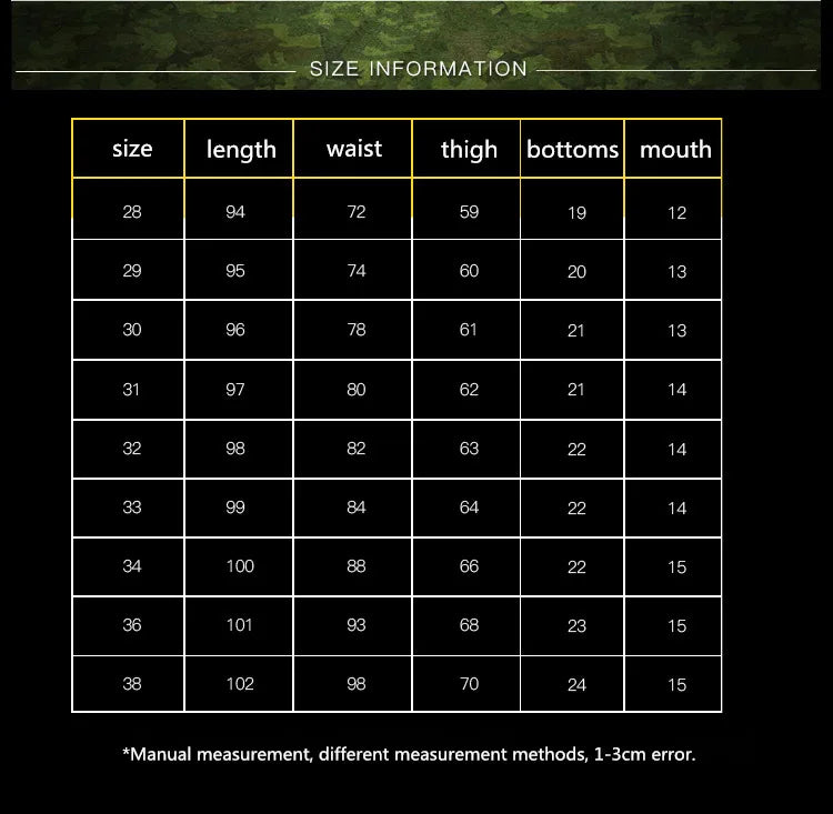 High Quality Khaki Casual Pants Men Tactical Joggers Camouflage Cargo Pants Multi-Pocket Fashions Black Army Trousers Work Wear