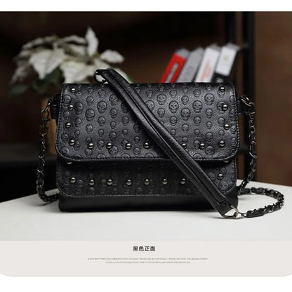 England Style Skull Women Crossbody Bag Leather Small Skull Shoulder Bag Chain Luxury Clutch Women Bags Designer Drop