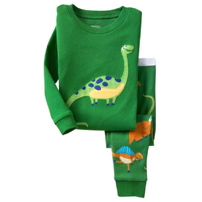 Digger Vehicle Baby Boys Clothes Suits 100% Cotton Children Pajamas Kids Sleepwear Sets Nightgown PJ'S Long Tees Shirts Pant Set
