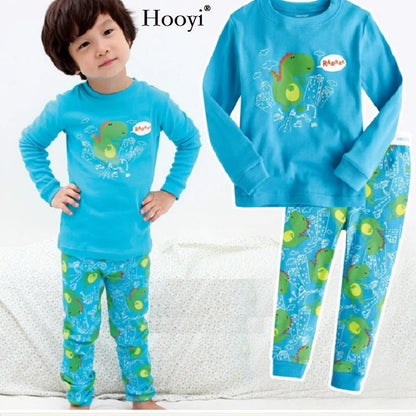 Digger Vehicle Baby Boys Clothes Suits 100% Cotton Children Pajamas Kids Sleepwear Sets Nightgown PJ'S Long Tees Shirts Pant Set