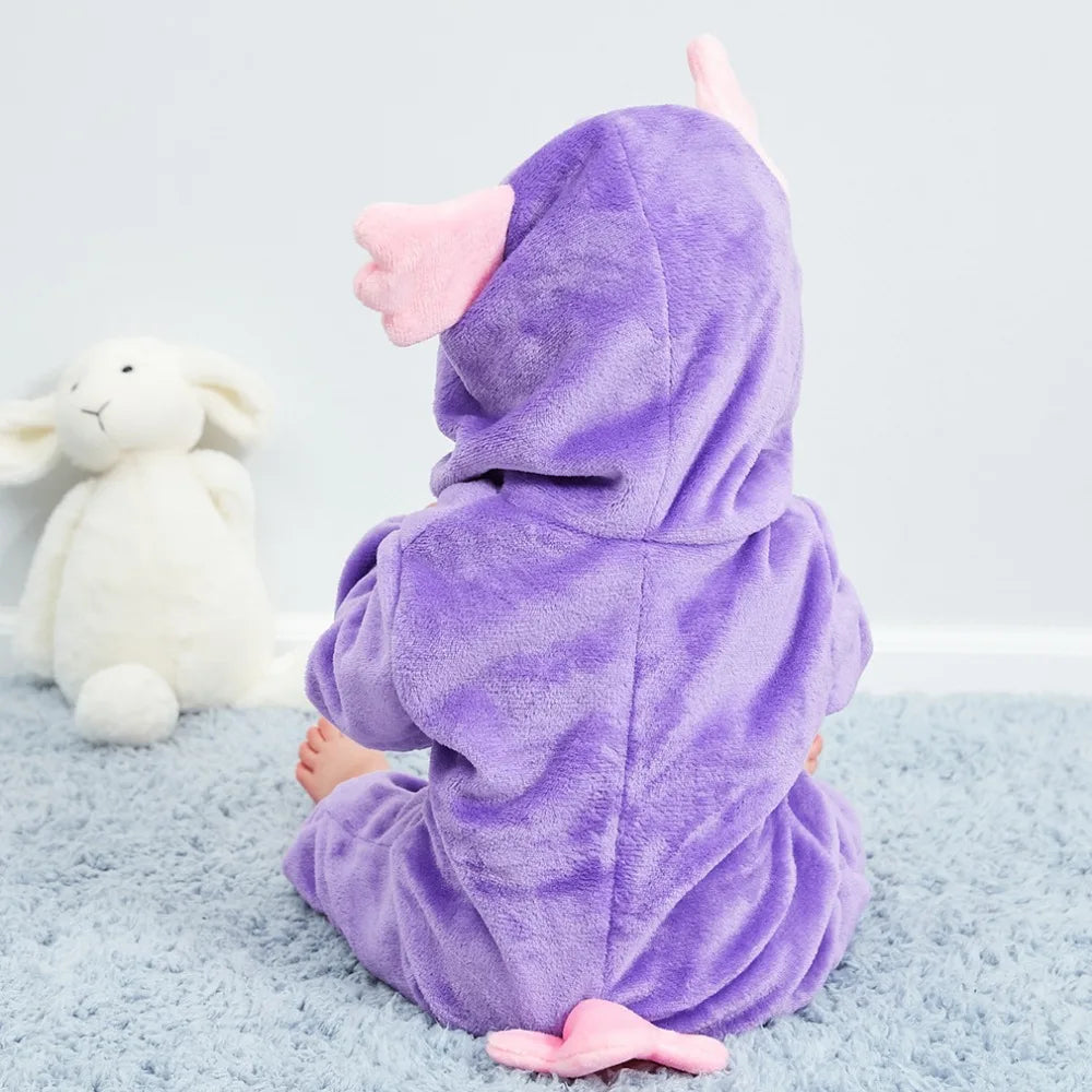 Winter Baby Rompers Baby Pijamas Panda Tiger Leopard Monkey Fox Animal Cartoon Hooded Jumpsuits Cosplay Costume Boys Girl Pajama