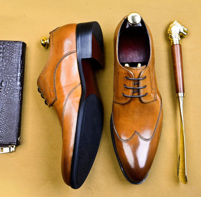 High Quality Handmade Oxford Dress Shoes Men Genuine Cow Leather Suit Shoes Footwear Wedding Formal Italian Shoes Hot Size 37-46