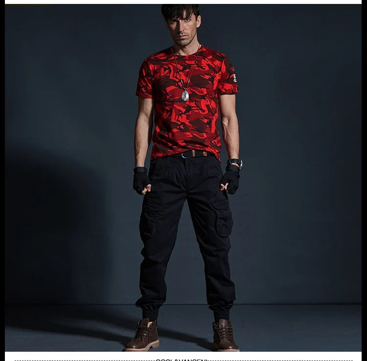 High Quality Khaki Casual Pants Men Tactical Joggers Camouflage Cargo Pants Multi-Pocket Fashions Black Army Trousers Work Wear