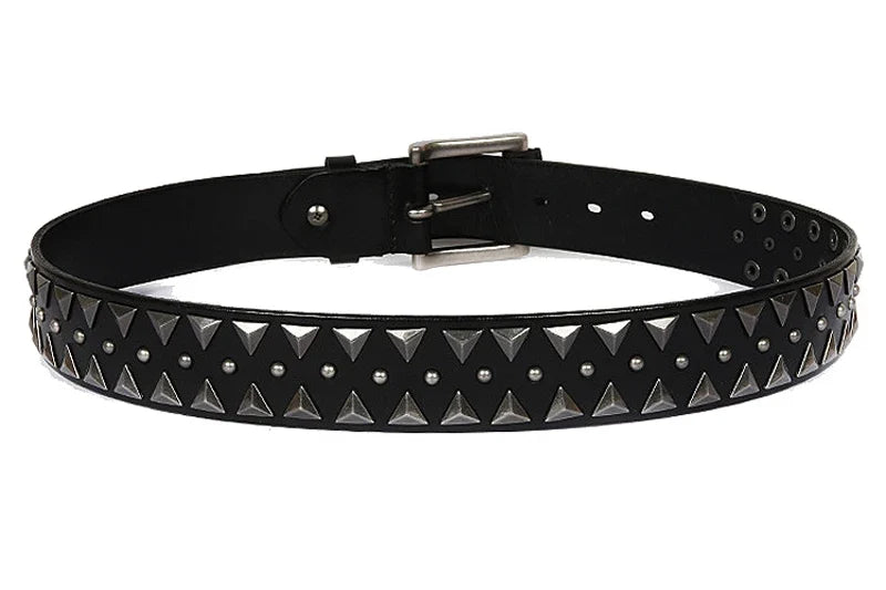 Genuine Leather Heavy Metal Rivet Punk Belts For Men Rock Stud Cowboy Belt Men Ceinture Homme Waist Belt Cinturon Mujer