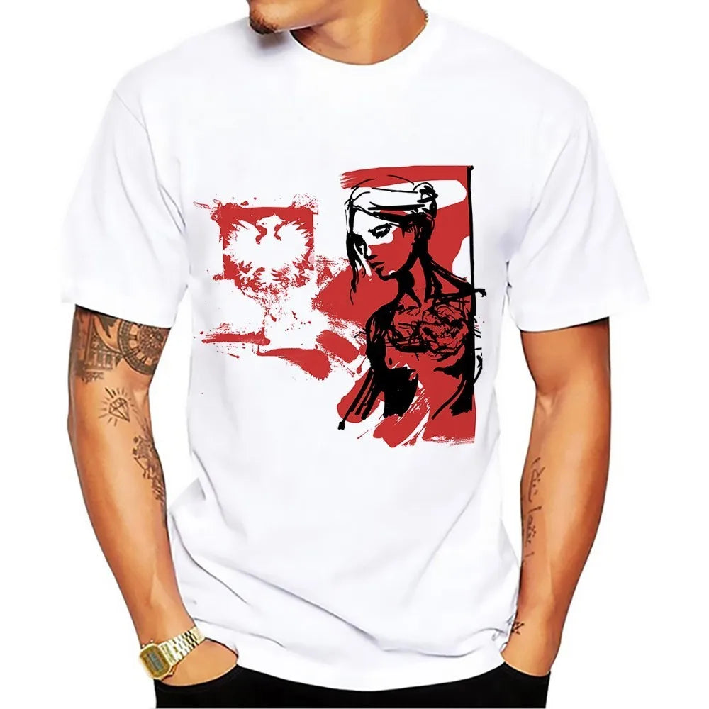 Hussar Artistic knight t shirt men summer new white short sleeve casual homme cool Polish cavalry tshirt unisex