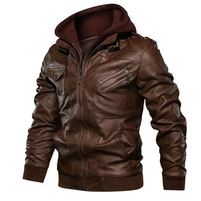 New Men's Leather Jackets Autumn Casual Motorcycle PU Jacket Biker Leather Coats Brand Clothing EU Size SA722