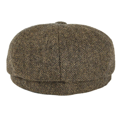 Wool Tweed Newsboy Cap Herringbone Men British Gatsby Retro Hat Driver Flat Cap for Male Vintage Herringbone Beret