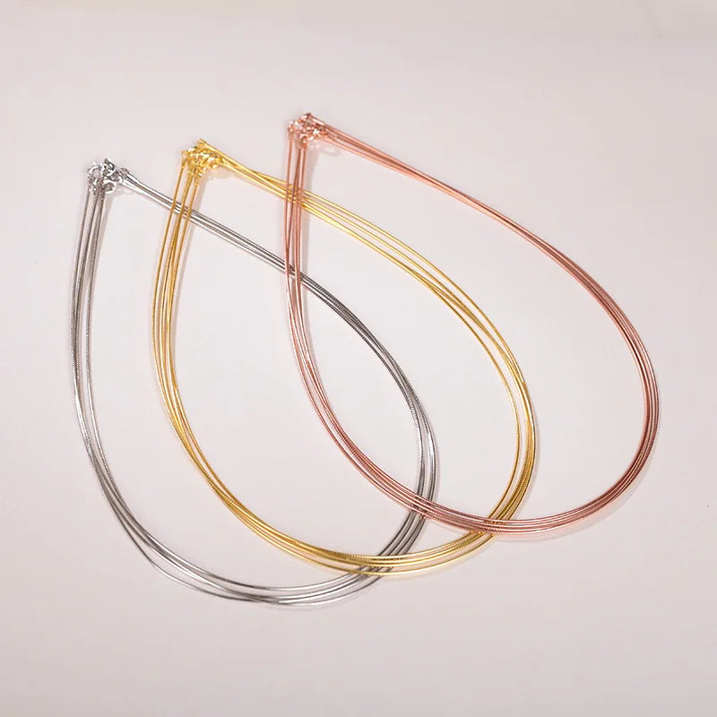 Genuine Real Pure Solid 925 Sterling Silver Necklace for Women Punk Rock Rose Gold Snake Chains Jewelry Female Necklaces Choker