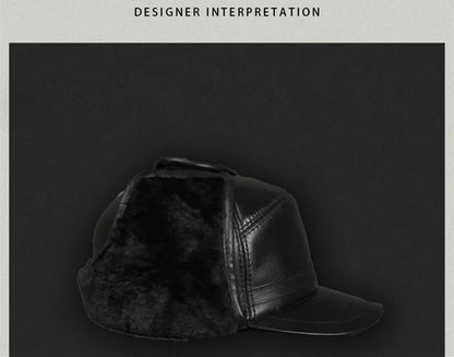 Genuine Leather caps Winter Warm Bomber Hats Sheepskin fuzz Earmuffs hat Men's Cap 모자 골프용품 땡처리 кепка casquette gorras hombre