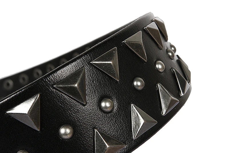 Genuine Leather Heavy Metal Rivet Punk Belts For Men Rock Stud Cowboy Belt Men Ceinture Homme Waist Belt Cinturon Mujer