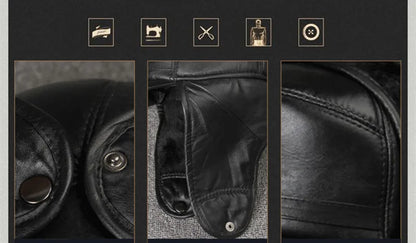 Genuine Leather caps Winter Warm Bomber Hats Sheepskin fuzz Earmuffs hat Men's Cap 모자 골프용품 땡처리 кепка casquette gorras hombre