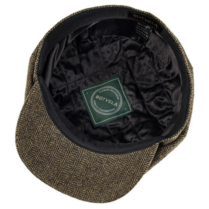Wool Tweed Newsboy Cap Herringbone Men British Gatsby Retro Hat Driver Flat Cap for Male Vintage Herringbone Beret