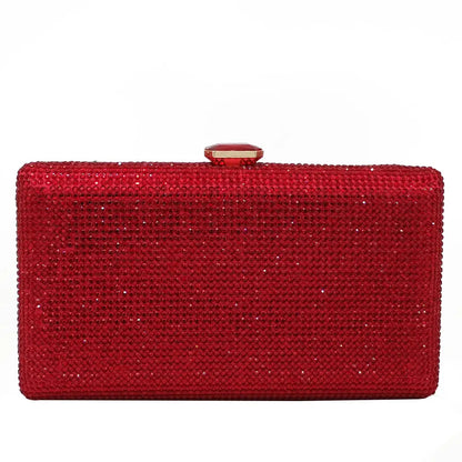 Women Black Crystal Clutch Evening Bags Wedding Bridal Rhinestone Box Handbags Party Dinner Diamond Clutch Purse