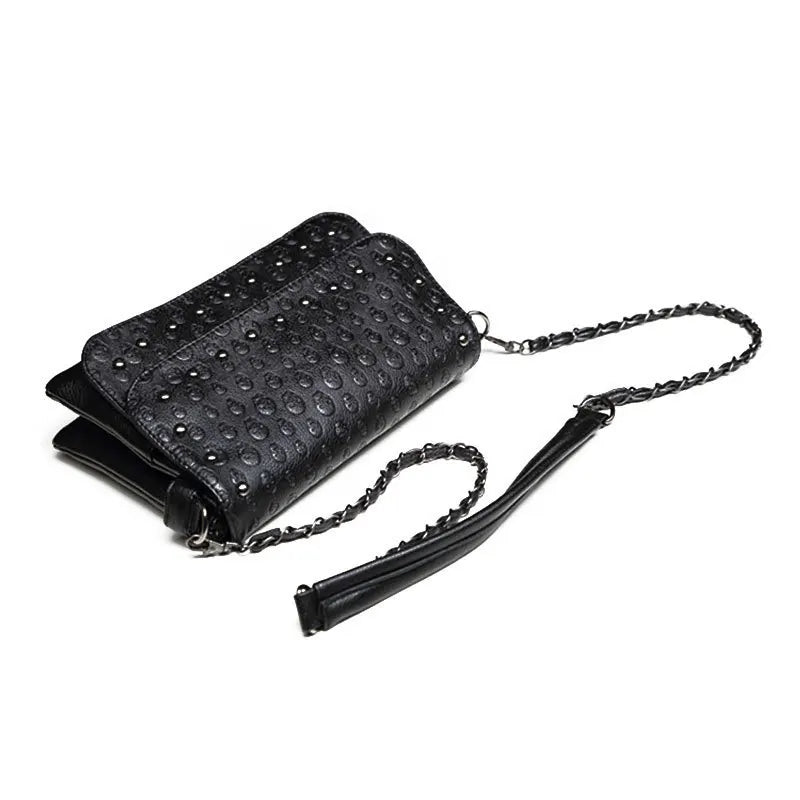 England Style Skull Women Crossbody Bag Leather Small Skull Shoulder Bag Chain Luxury Clutch Women Bags Designer Drop