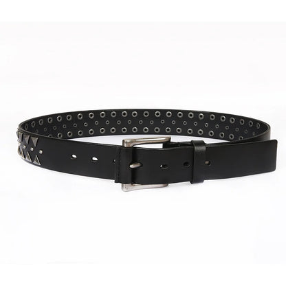 Genuine Leather Heavy Metal Rivet Punk Belts For Men Rock Stud Cowboy Belt Men Ceinture Homme Waist Belt Cinturon Mujer