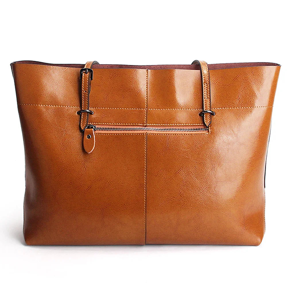 New Brown Women Handbag 100% Genuine Leather Female Shoulder Purse Ladies Black Tote Bag Large Capacity Shopping Bags