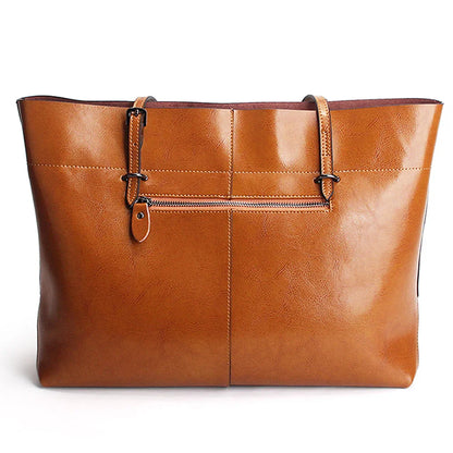New Brown Women Handbag 100% Genuine Leather Female Shoulder Purse Ladies Black Tote Bag Large Capacity Shopping Bags