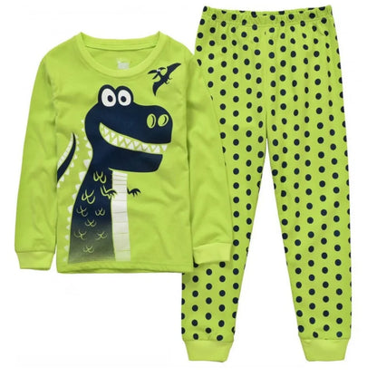 Digger Vehicle Baby Boys Clothes Suits 100% Cotton Children Pajamas Kids Sleepwear Sets Nightgown PJ'S Long Tees Shirts Pant Set
