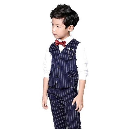 Flower Boys Clothing Set School Kids Wedding Formal Dress Vest Pants 2Pcs Suit Children Birtdahy Prom Ceremony Costume