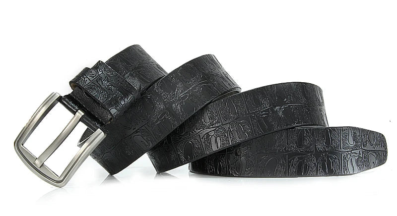 New product brand luxury design pin buckle genuine leather cowhide belt jeans belts for men business cowboy belts Hot Sale