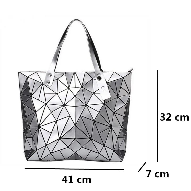 Women Bag Hot Sale 2026 Female Tote Shoulder Bag New Luxury Handbags Woman Bags Designer Geometry Hologram Top-Handle Bag