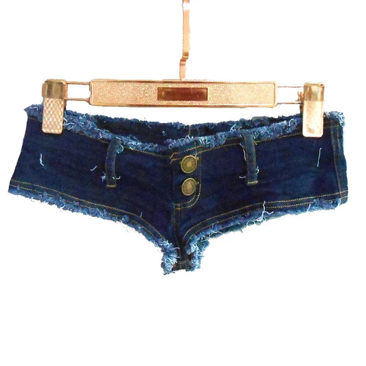 Fashion Tassel Low Rise Waist Hot Short High Cut  Denim Booty Sexy Jeans Shorts Vintage Cute Micro Mini Short Club Wear FX35