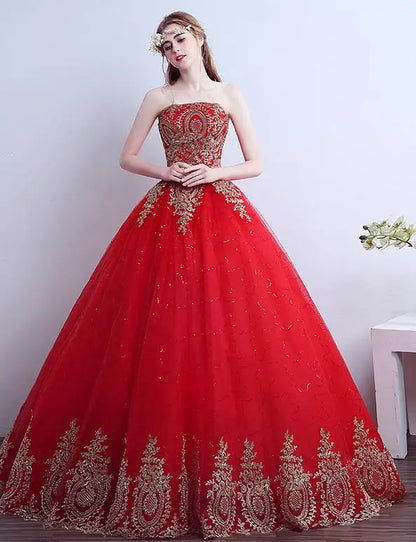 2026 New Ball Gown Lace Tulle Red Wedding Dress With Tail Chinese Pattern Style Cheap China Embroidery Bridal Gown Customized
