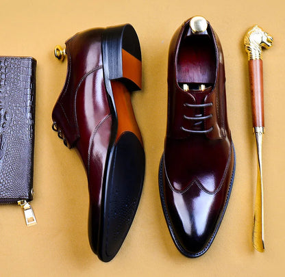 High Quality Handmade Oxford Dress Shoes Men Genuine Cow Leather Suit Shoes Footwear Wedding Formal Italian Shoes Hot Size 37-46
