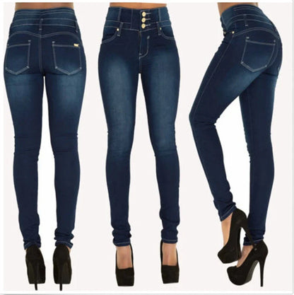 Women Black Jeans Push Up Pencil Denim Pants Ladies Vintage High Waist  Casual Stretch Skinny Mom Jean Slim Femme