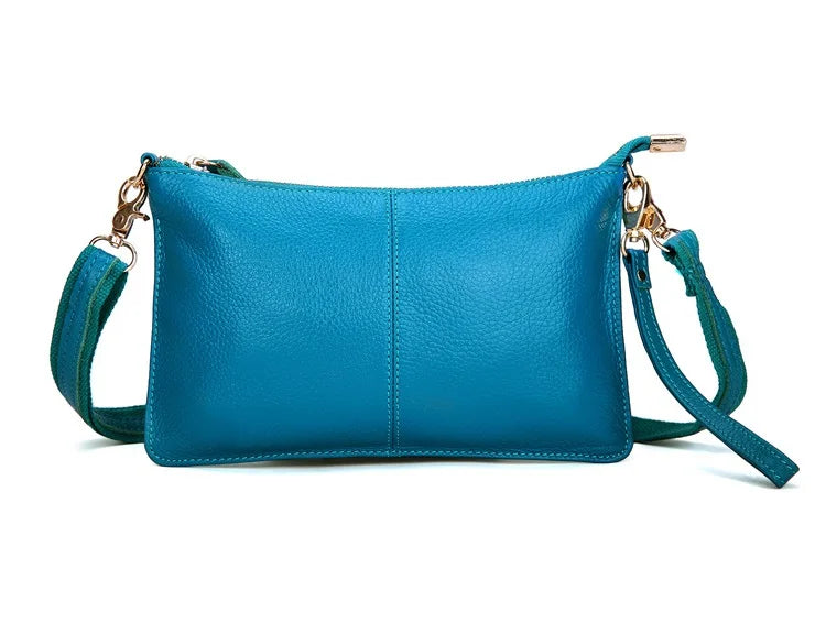 Candy Color Women Crossbody Bags Genuine Leather Shoulder Bags For Ladies Designer Summer Daily Messenger Small Leisure Bag