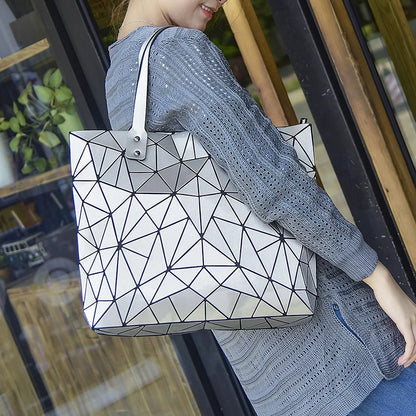 Women Bag Hot Sale 2026 Female Tote Shoulder Bag New Luxury Handbags Woman Bags Designer Geometry Hologram Top-Handle Bag