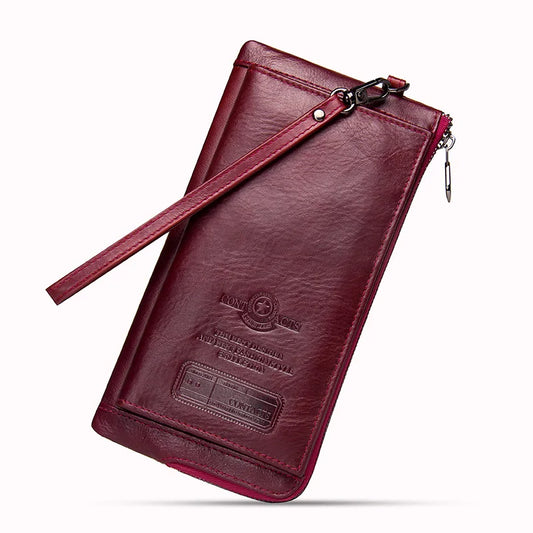 2022 Portefeuille homme Pochette en cuir véritable Marque RFID Portefeuille Organisateur Homme Pochette Téléphone portable Long porte-monnaie Gravure gratuite