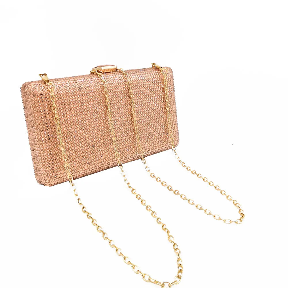 Women Black Crystal Clutch Evening Bags Wedding Bridal Rhinestone Box Handbags Party Dinner Diamond Clutch Purse