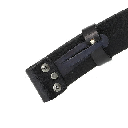 3.3cm and 3.8cm width Vintage No Buckle belt suit Smooth buckle belts men luxury Cowskin Soild Genuine leather without buckle