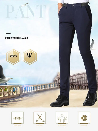 Spring Autumn Mens Business Suit Pants Male Summer Thin Formal Solid Long Dress Straight Baggy Office Trousers Drop Shipping