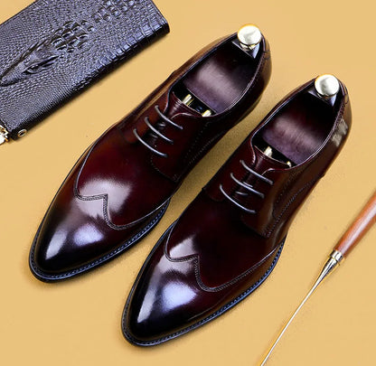 High Quality Handmade Oxford Dress Shoes Men Genuine Cow Leather Suit Shoes Footwear Wedding Formal Italian Shoes Hot Size 37-46