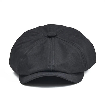 Newsboy Cap Men's Twill Cotton Eight Panel Hat Women's Baker Boy Caps Retro Big Large Hats Male Boina Black Beret 003