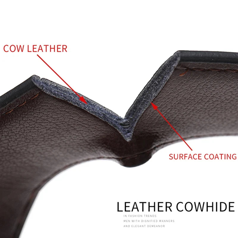Men Genuine Leather Belt 100cm 110cm 120cm 130cm 140cm 150cm 160cmReversible Buckle Brown and Black Business Dress Belts for Men