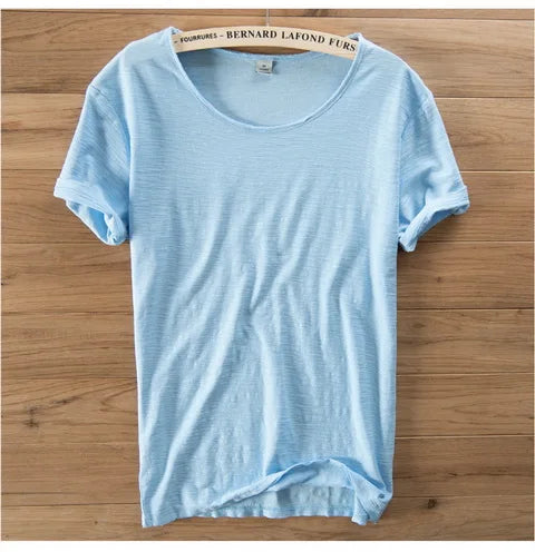 Soft Cotton Short Sleeve O-Neck Summer Men T-shirt Casual Brand Clothing Breathable T shirt Men Italy Style Mens Tshirt Camiseta