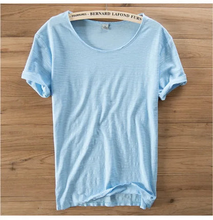 Soft Cotton Short Sleeve O-Neck Summer Men T-shirt Casual Brand Clothing Breathable T shirt Men Italy Style Mens Tshirt Camiseta
