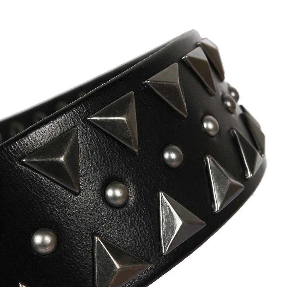 Genuine Leather Heavy Metal Rivet Punk Belts For Men Rock Stud Cowboy Belt Men Ceinture Homme Waist Belt Cinturon Mujer