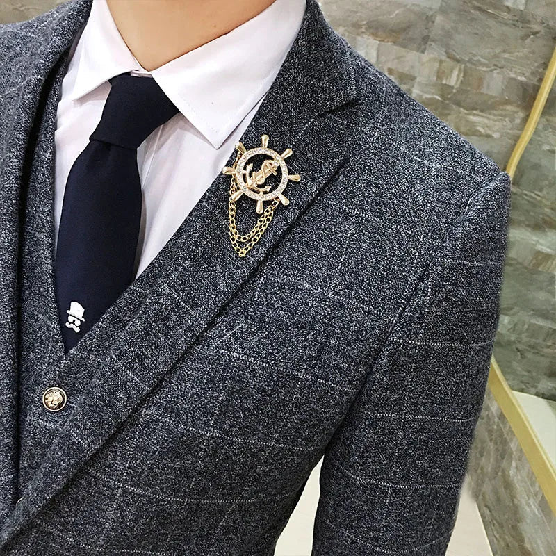 ( Jacket + Vest + Pants ) Men's England Plaid Casual Suit Mens Classic Single Button Official Suit Groom Wedding Dress Suit