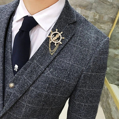( Jacket + Vest + Pants ) Men's England Plaid Casual Suit Mens Classic Single Button Official Suit Groom Wedding Dress Suit