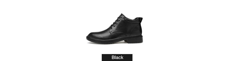 Size 35~50 Warm Heighten Boots Genuine Leather Men Boots High Quality Autumn Snow Boots Men Waterproof Soft Ankle Shoes