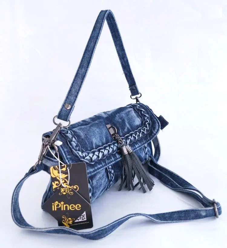 brand new retro women messenger bags small shoulder bag high quality Denim tote bag small clutch handbags