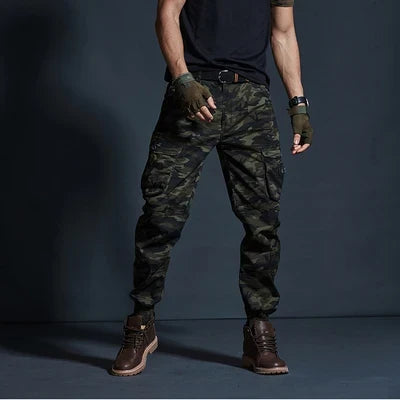 High Quality Khaki Casual Pants Men Tactical Joggers Camouflage Cargo Pants Multi-Pocket Fashions Black Army Trousers Work Wear